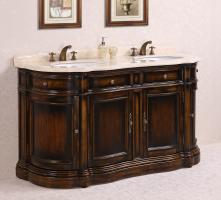 67 Inch Furniture Style Double Sink Vanity with Marble