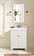 24 Inch Transitional Single Sink Vanity in Matte White