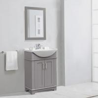 24 Inch Transitional Single Sink Vanity in Gray