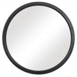 Round Bathroom Vanity Mirror with Black Textured Frame
