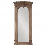 Bonjour Tuscan Brown with Whitewash Accents Arched Mirror