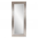 Delano Large Rectangular Bright Stepped Silver Leaf Mirror