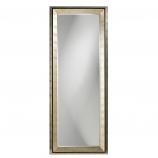 Detroit Rectangular Bright Silver Leaf with Black Accents Mirror