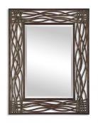 Distressed Forged Brown Metal Rectangular Vanity Wall Mirror