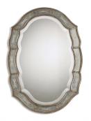 Antiqued Gold Leaf Oval Decorative Wall Mirror