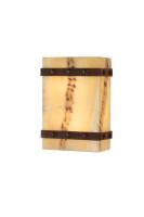 2 Light Fiore Square Onyx Wall Sconce Choice of White or Amber