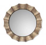 Tarnished Silver with Black Round Wall Mirror