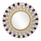 Grace Round Amethyst, Amber and Topaz Glass Mirror
