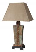 Hand Carved Copper Slate Accent Lamp