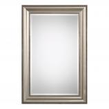 Rectangular Antiqued Champagne Silver Frame Wall Mirror