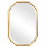 Lightly Antiqued Metallic Gold Leaf Oval Mirror