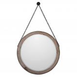 Loughlin Lightly Stained Wood Round Mirror