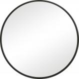 Round Large Bathroom Vanity Mirror with Matte Black Frame