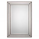 Rectangular Bathroom Mirror with Metallic Bronze Inlay