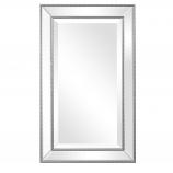 Rectangular Decorative Wall Mirror with Silver Beading Frame