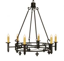 6 Light Mission Forge Wrought Iron Chandelier