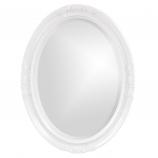 Queen Ann Glossy White Oval Bathroom Wall Mirror