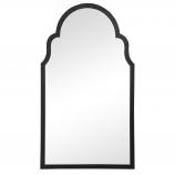 Arched Bathroom Wall Mirror with Satin Black Iron Frame