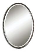 Distressed Oil Rubbed Bronze Oval Bathroom Wall Mirror