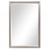 Beveled Rectangular Wall Mirror Decor with Warm Silver Frame